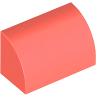 Brick Curved 1 x 2 x 1 No Studs in Coral