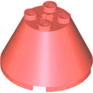 Cone 4 x 4 x 2, Axle Hole [Plain] in Coral