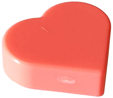 Tile 1 x 1 Heart in Coral