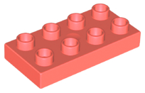 Duplo Plate 2 x 4 in Coral