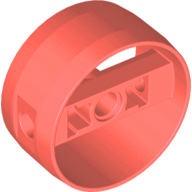 Technic Cylinder 4 x 4 with Pin Holes and Centre Bar, Closed Sides on Bar in Coral