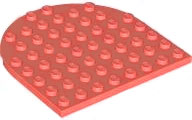 Plate 8 x 8 with Rounded End in Coral