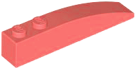Brick Curved 6 x 1 in Coral