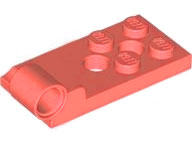 Hinge Plate 2 x 4 with Pin Hole with 2 Holes - Bottom in Coral