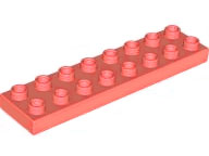 Duplo Plate 2 x 8 in Coral