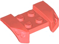 Mudguard 2 x 4 with Molded Headlights in Coral