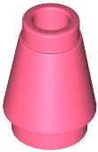 Cone 1 x 1 [Top Groove] in Coral