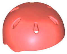 Helmet, Sports, with Vent Holes [Plain] in Coral