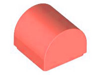 Brick Curved 1 x 1 x 2/3 Double Curved Top, No Studs in Coral