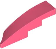 Brick Wedged, Curved 1 x 4 with Stud Notch Right in Coral