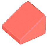Brick Sloped 30° 1 x 1 x 2/3 (Cheese Slope) in Coral