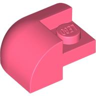 Brick Round, Curved 2 x 2 x 1, Corner in Coral
