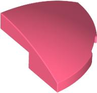 Brick Round Corner, Curved 2 x 2 x 2/3 Quarter Circle With 1 x 1 Bottom Cutout in Coral