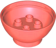 Duplo Egg, Bottom 4 x 4 x 1 3 / 4 in Coral