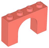 Brick Arch 1 x 4 x 2 in Coral
