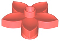 Duplo Plant, Flower with 1 Top Stud in Coral