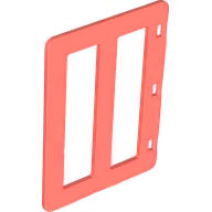 Duplo Door with Two Long Window Panes in Coral