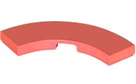 Tile 3 x 3 Curved, Macaroni in Coral