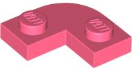 Plate Round Corner 2 x 2 with 1 x 1 Cutout in Coral