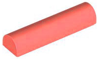 Brick Curved 1 x 4 x 2/3 Double, No Studs in Coral