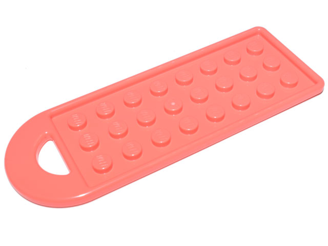 Bag Tag with 3 x 8 Studs in Coral