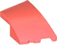 Brick Wedged, Curved 3 x 2 with Stud Notch Right in Coral