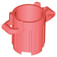 Trash Can with 4 Cover Holders in Coral