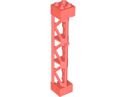 Support 2 x 2 x 10 Girder Triangular Vertical - Type 4 - 3 Posts, 3 Sections in Coral