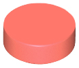 Tile Round 1 x 1 in Coral
