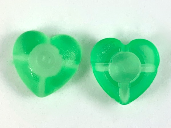 Clikits Icon, Heart 2 x 2 Small with Hole in Trans-Light Green