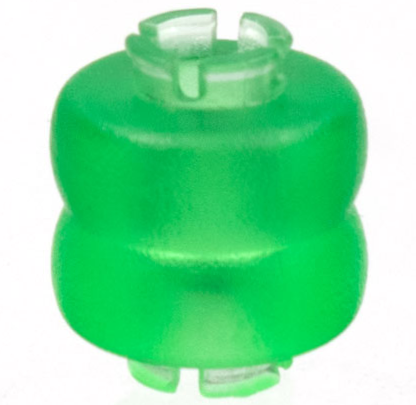 Clikits Bead, Connector Thick Small Double with 2 Pins in Trans-Light Green
