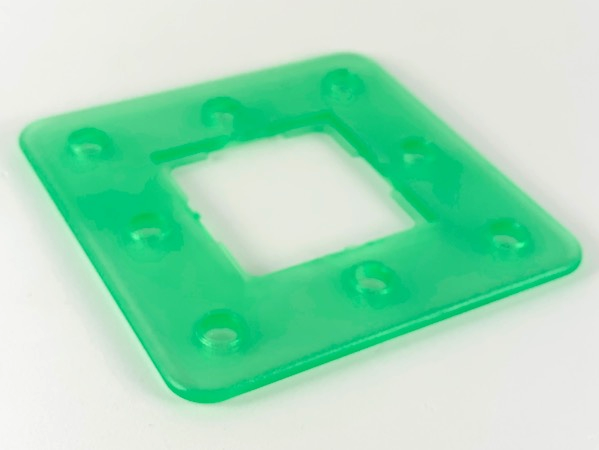 Clikits Frame, Square 3 x 3 with 8 Holes in Trans-Light Green