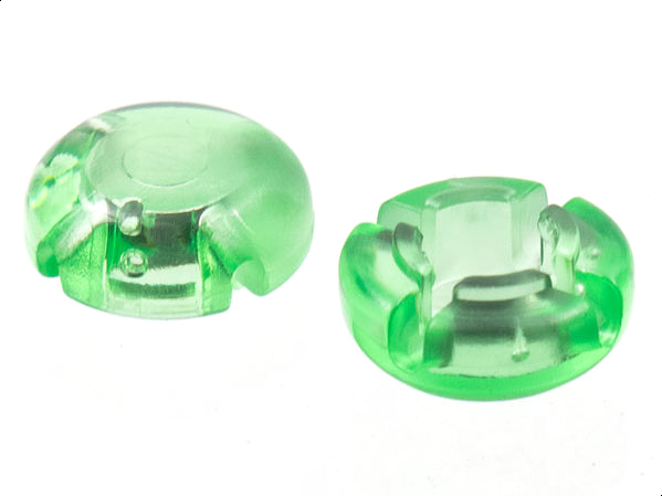 Clikits Icon, Round 2 x 2 Small with Hole [Frosted] in Trans-Light Green