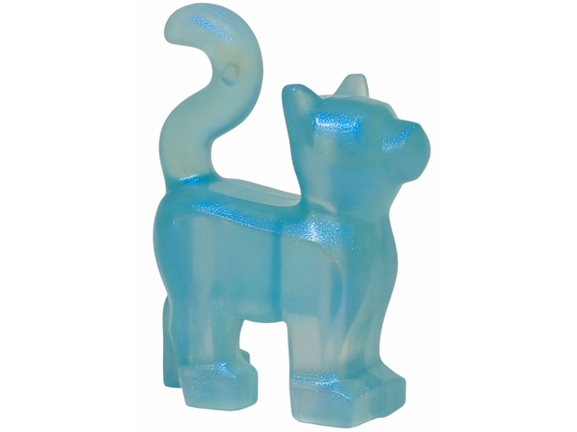 Animal, Cat, Standing New Style [Plain] in Satin Trans-Light Blue