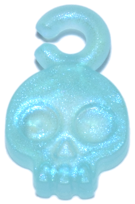 Pendant Skull in Satin Trans-Light Blue