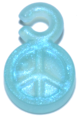 Pendant Peace Sign in Satin Trans-Light Blue