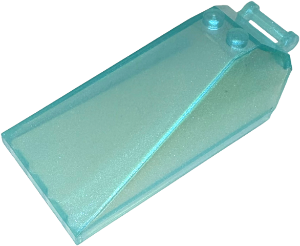 Windscreen 8 x 4 x 2 with Handle and 2 Studs [Solid Studs] [Plain] in Satin Trans-Light Blue