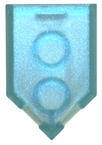 Tile Special 2 x 3 Pentagonal in Satin Trans-Light Blue