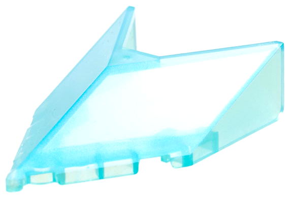 Windscreen 6 x 4 x 1 1/3 Pointed in Satin Trans-Light Blue