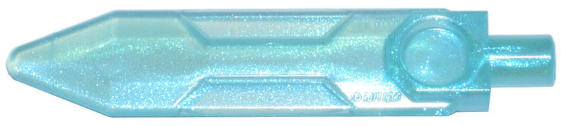 Weapon Sword, Blade with Bar, Double Edge in Satin Trans-Light Blue