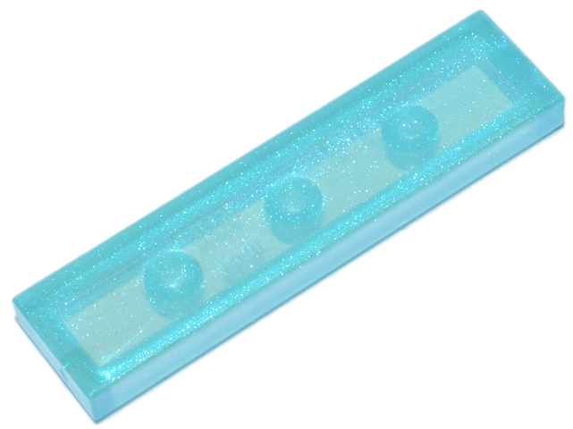Tile 1 x 4 with Groove in Satin Trans-Light Blue