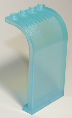 Panel 3 x 4 x 6 Curved Top in Satin Trans-Light Blue