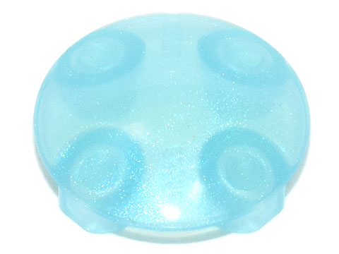 Plate Round 2 x 2 with Rounded Bottom [Boat Stud] in Satin Trans-Light Blue