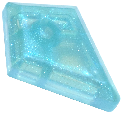 Tile Special 1 x 2 Diamond Plain in Satin Trans-Light Blue