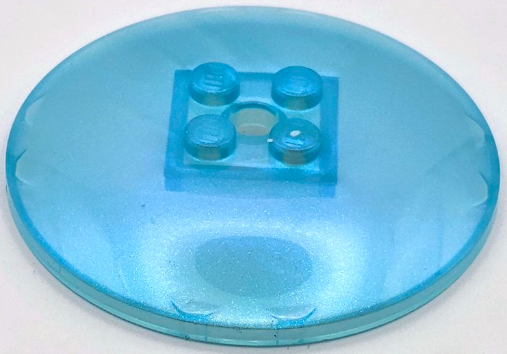 Dish 6 x 6 Inverted (Radar) with Solid Studs in Satin Trans-Light Blue