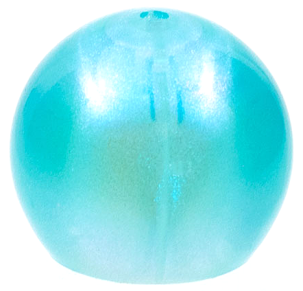 Helmet Round Sphere with Small Hole in Satin Trans-Light Blue