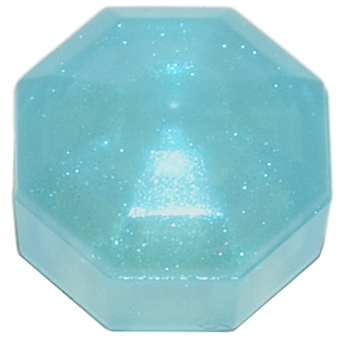 Plate Special 8-Sided Crystal/Gem 1 x 1 x 2/3 in Satin Trans-Light Blue