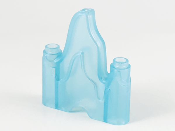 Rock / Ice / Flames, 1 x 4 with 2 Studs on the Edges in Satin Trans-Light Blue