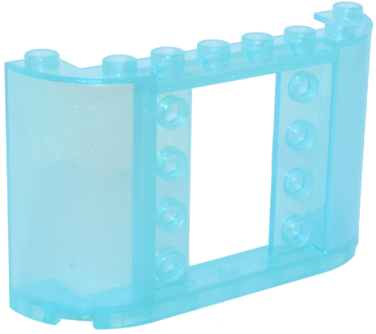 Panel 2 x 8 x 4 with Curved Sides in Satin Trans-Light Blue