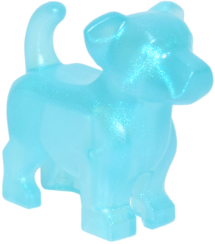 Animal, Dog Pup with Tail in Satin Trans-Light Blue